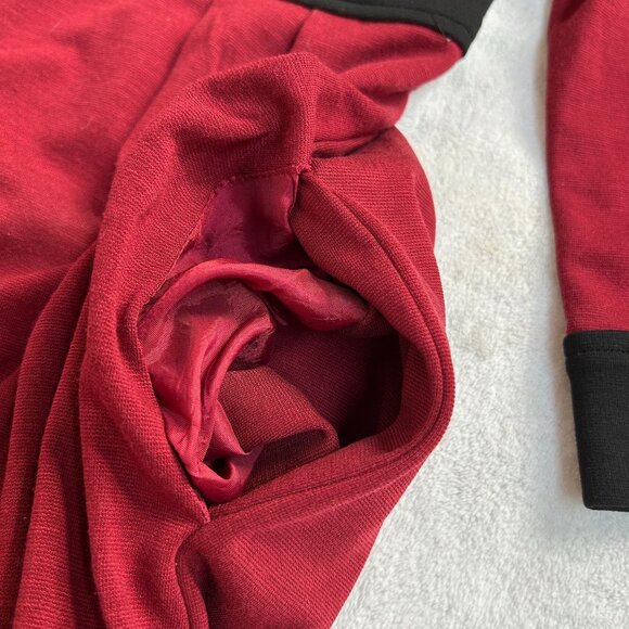 Maggy London Womens Red & Black Button Detail 3/4 Sleeve Dress Size 8 Stretch - Picture 4 of 9